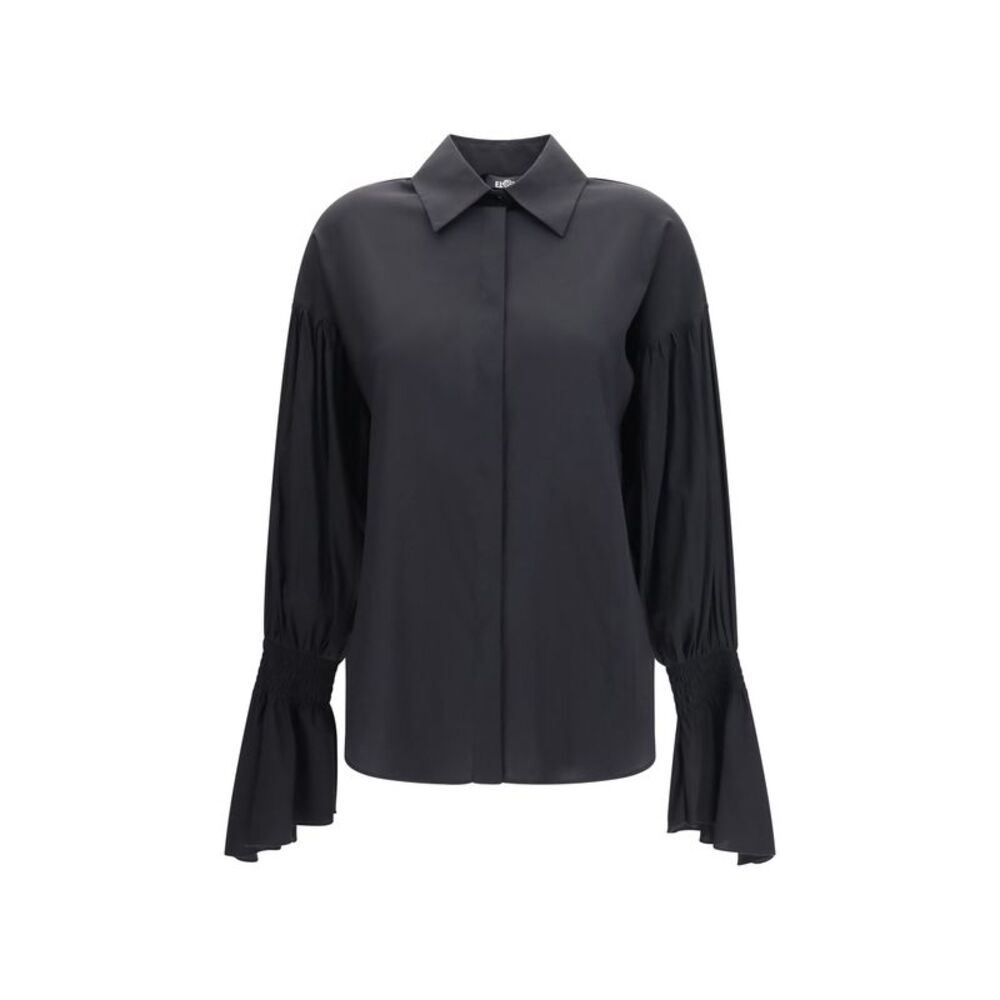 Ella Women Silk-Blend Shirt With Bell Sleeves